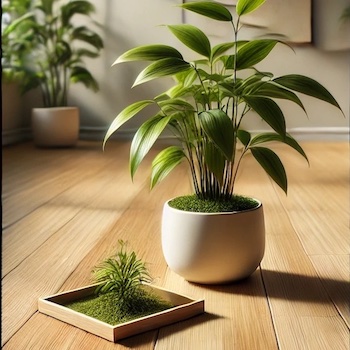 Eco-friendly bamboo flooring with a natural finish and visible grain texture in an Orinda home, showcasing sustainable and stylish flooring options.